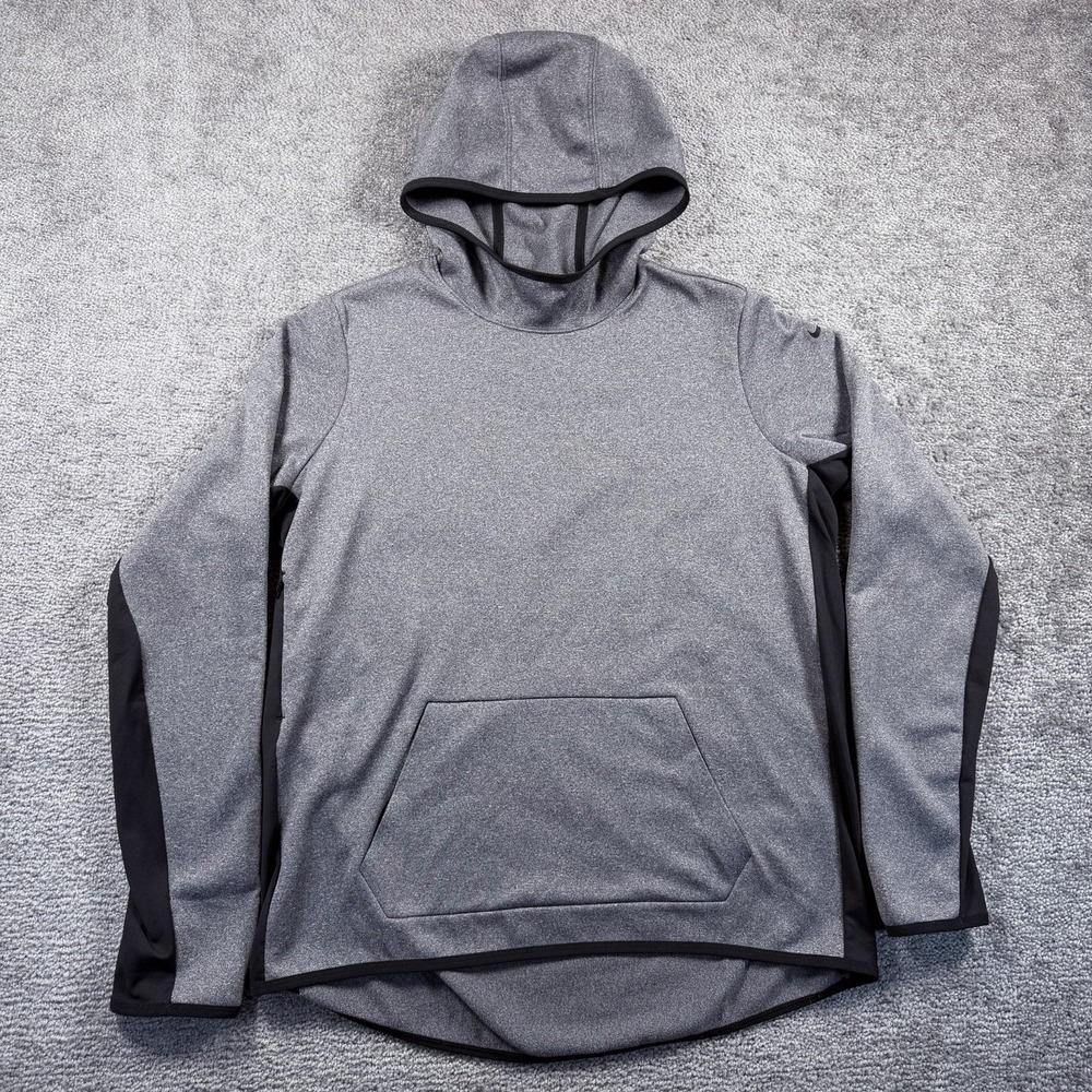 Nike Therma-FIT Hoodie Mens XL Gray Black Training Pullover 685480-032